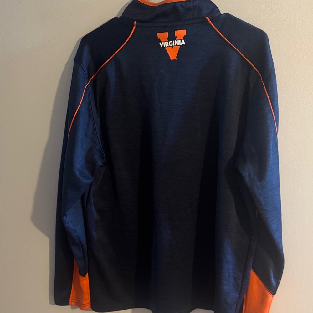 University of Virginia Colosseum Men’s Navy and Orange Quarter-Zip Sweater - Picture 5 of 5